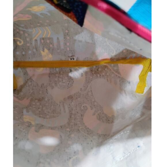 Small Laurel Burch canvas handbag blue handles Purse - Picture 6 of 7